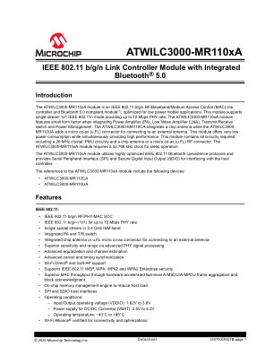 ATWILC3000-MR110UA 数据手册首页
