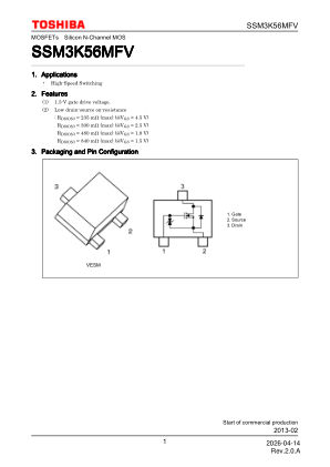 SSM3K56MFV datasheet cover page