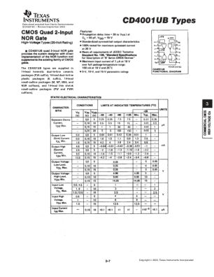 CD4001UB-MIL datasheet cover page
