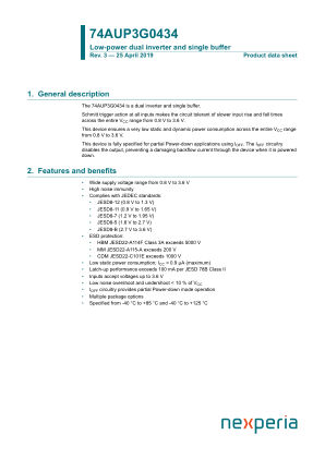 74AUP3G0434GMH datasheet cover page