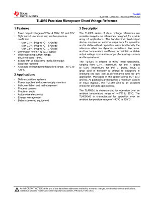 TL4050C datasheet cover page