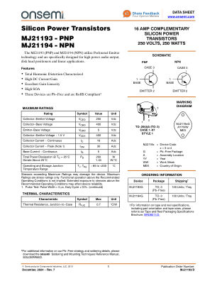 MJ21193 datasheet cover page