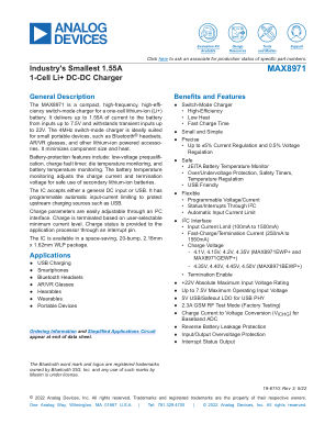 MAX8971 datasheet cover page