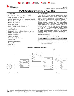 TPL5111 datasheet cover page