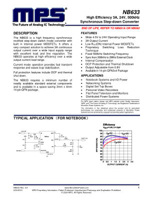 NB633 datasheet cover page