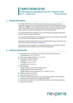 74AVC16245DGG-Q10J datasheet cover page