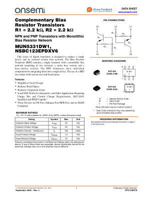 DTC123EP datasheet cover page
