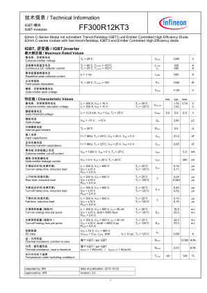 FF300R12KT3 datasheet cover page