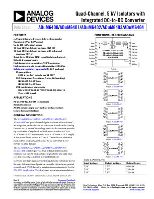 ADUM6400 datasheet cover page