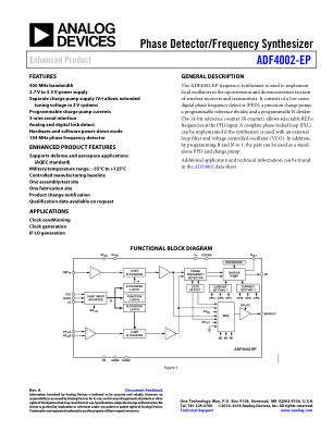 ADF4002-EP datasheet cover page