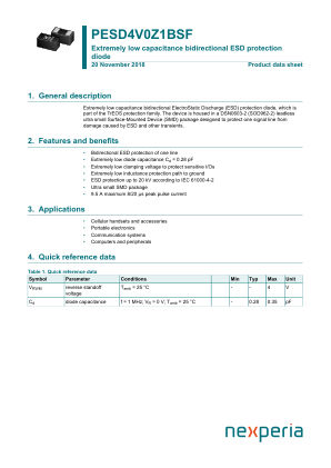 PESD4V0Z1BSFYL datasheet cover page