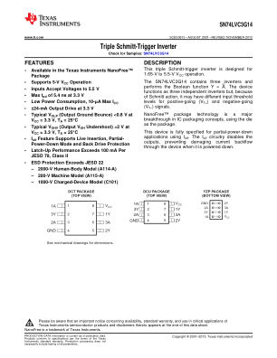 SN74LVC3G14 datasheet cover page