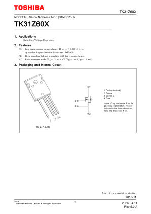 TK31Z60X datasheet cover page