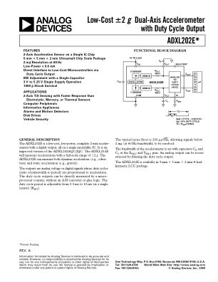 ADXL202E 数据手册首页