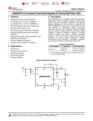 LM3402HV datasheet cover page