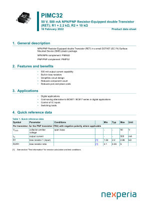 PIMC32X datasheet cover page