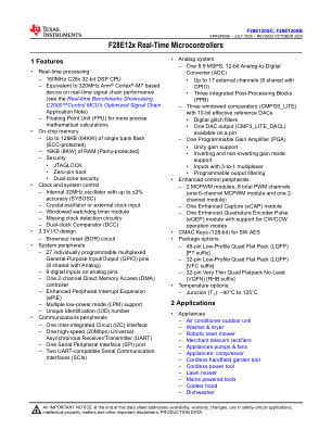 F28E120SC datasheet cover page