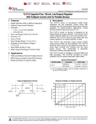 TLV713P datasheet cover page