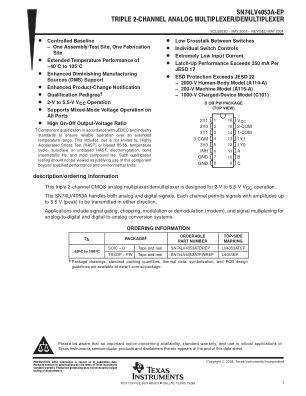 SN74LV4053A-EP datasheet cover page