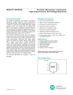 MAX6161-MAX6168 datasheet cover page