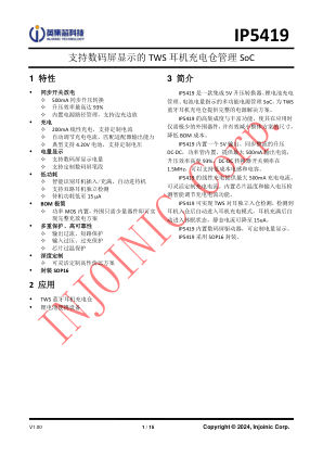 IP5419 数据手册首页