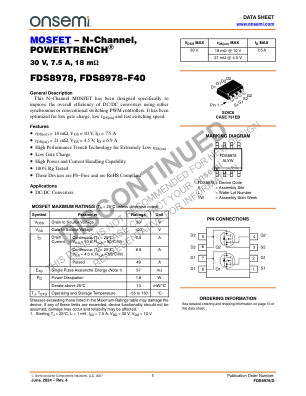 FDS8978 datasheet cover page