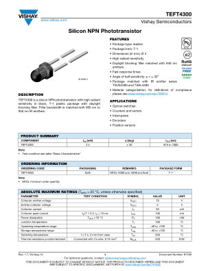 TEFT4300 datasheet cover page