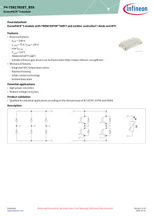 F4-75R17N3E7-B58 datasheet cover page