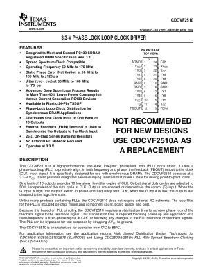 CDCVF2510 datasheet cover page