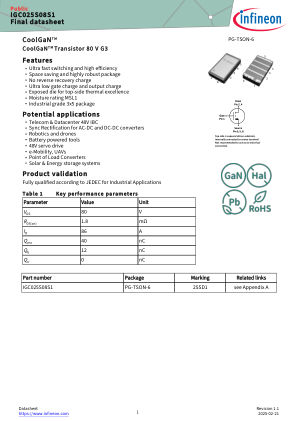 IGC025S08S1 datasheet cover page