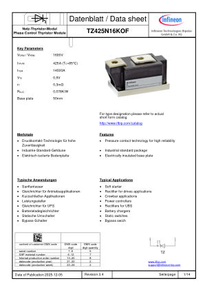 TZ425N16KOF datasheet cover page