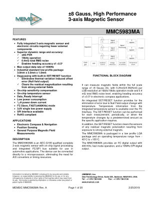 MMC5983MA 数据手册首页