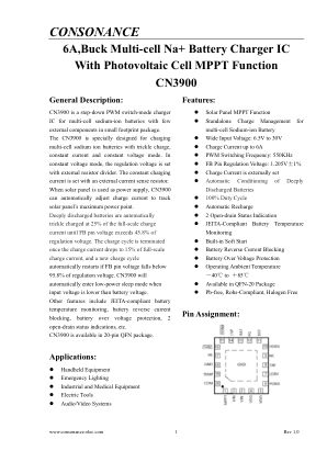 CN3900 数据手册首页