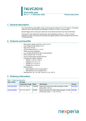 74LVC2G16GW125 datasheet cover page