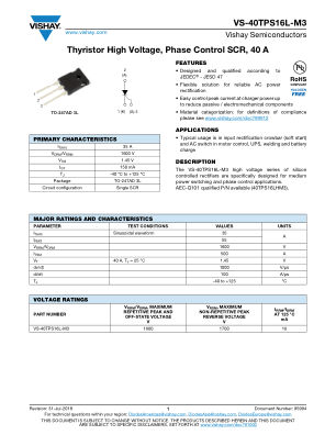 VS-40TPS16L-M3 datasheet cover page