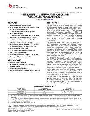 DAC5689 datasheet cover page