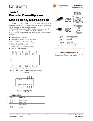 MC74AC138 数据手册首页