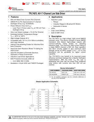 TPL7407L datasheet cover page