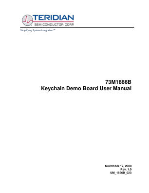 73M1866B-KEYCHN 数据手册首页