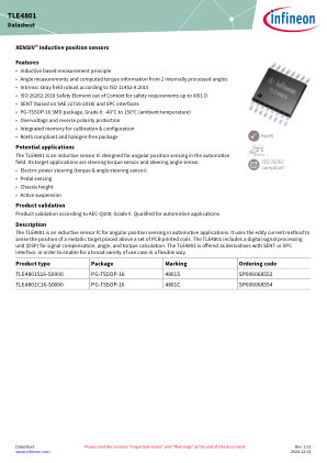 TLE4801 datasheet cover page