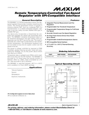 MAX6661 datasheet cover page