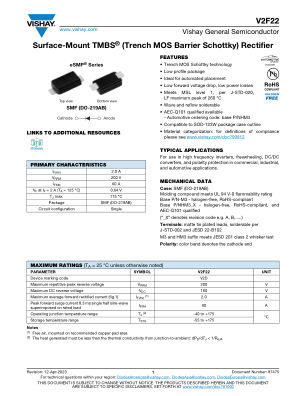 V2F22 datasheet cover page