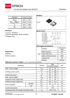 HP8K24 数据手册首页