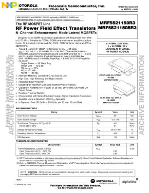 MRF5S21150 数据手册首页