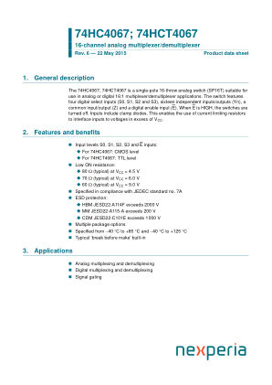 74HC4067DB datasheet cover page