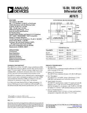 AD7675 数据手册首页
