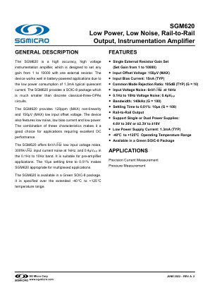 SGM620 datasheet cover page