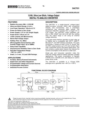 DAC7551 datasheet cover page
