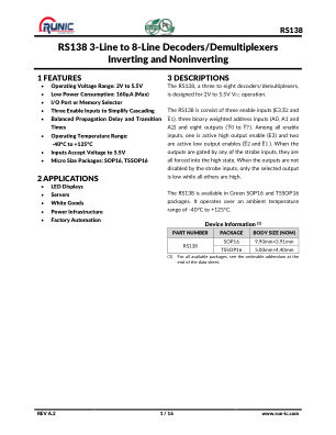RS138 datasheet cover page