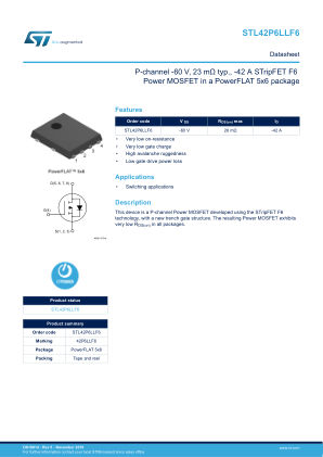 STL42P6LLF6 数据手册首页